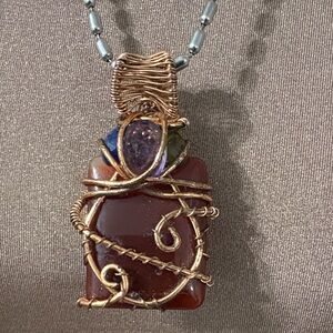 Artisan Wire Wrapped Stone Necklace